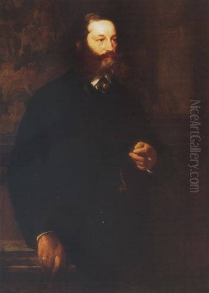 Diplomata Portreja (portrait Of A Diplomat) Oil Painting by Gyula Benczur