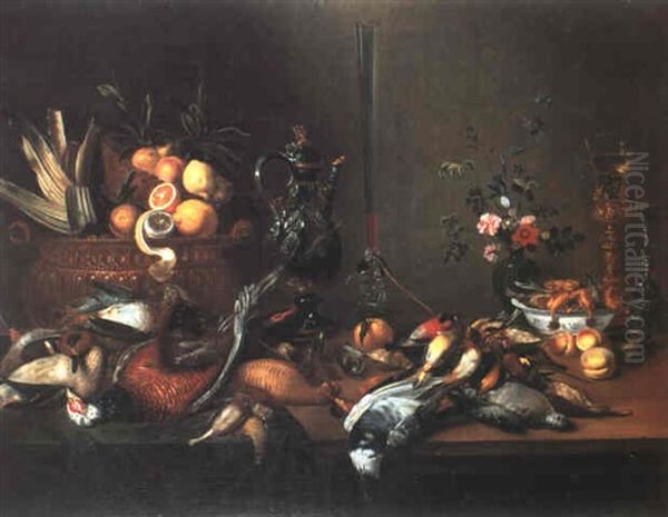 Natura Morta Con Cacciagione Oil Painting by Andrea Benedetti