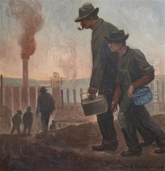 Lunch Break Oil Painting by Gerrit Beneker