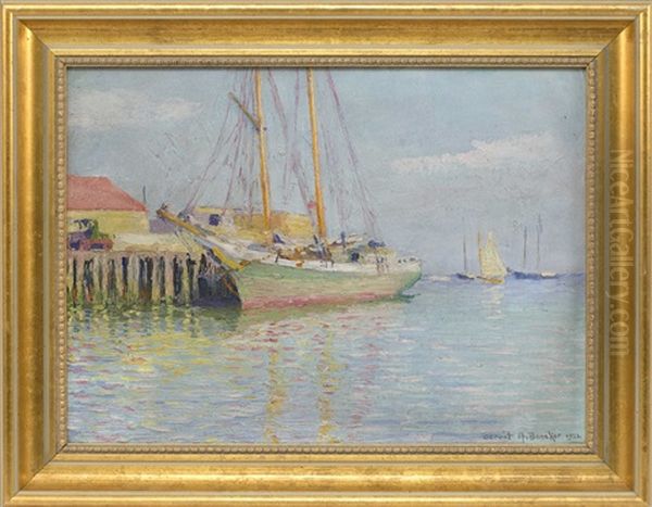 A Provincetown Schooner Oil Painting by Gerrit Beneker
