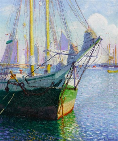 Riding The Tide, Provincetown Oil Painting by Gerrit Beneker