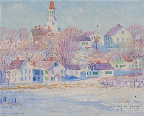 Wellfleet In Winter Oil Painting by Gerrit Beneker
