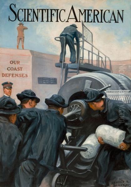 Our Coast Defenses, Scientific American Magazine Cover Oil Painting by Gerrit Beneker