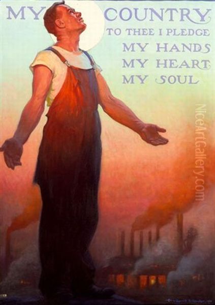 My Country Oil Painting by Gerrit Beneker