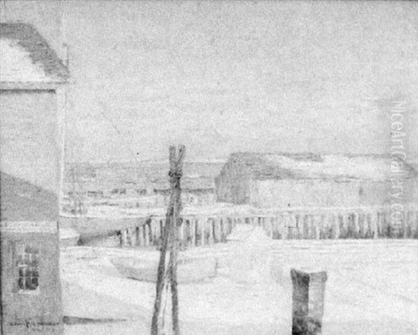 Provincetown Pier Scene Oil Painting by Gerrit Beneker