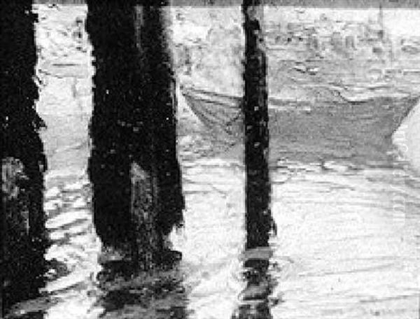 Under A Wharf Oil Painting by Gerrit Beneker