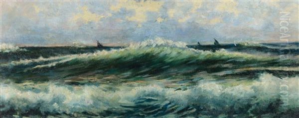 Mareggiata Oil Painting by Alberto Beniscelli