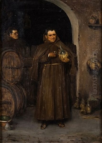 Los Frailes Oil Painting by Jose Benlliure Ortiz