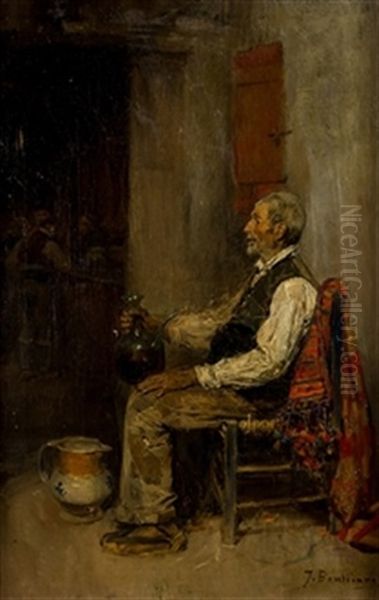 Escena De Interior Oil Painting by Jose Benlliure Ortiz