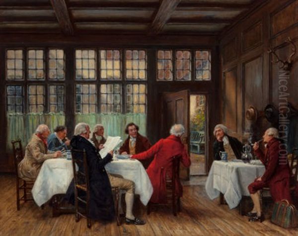 The Conference, 1934 Oil Painting by Frank Moss Bennett