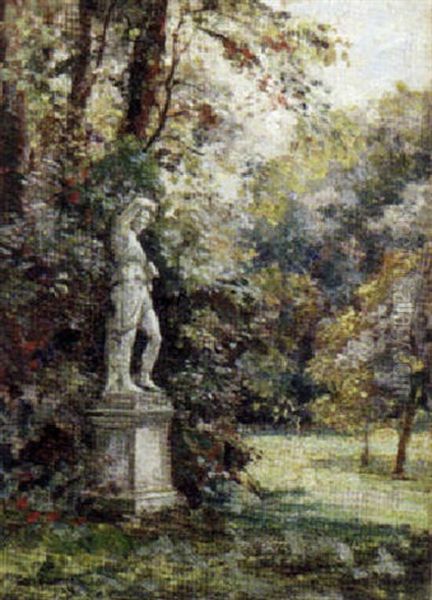 Gardens At Fontainebleau Oil Painting by Frank Moss Bennett