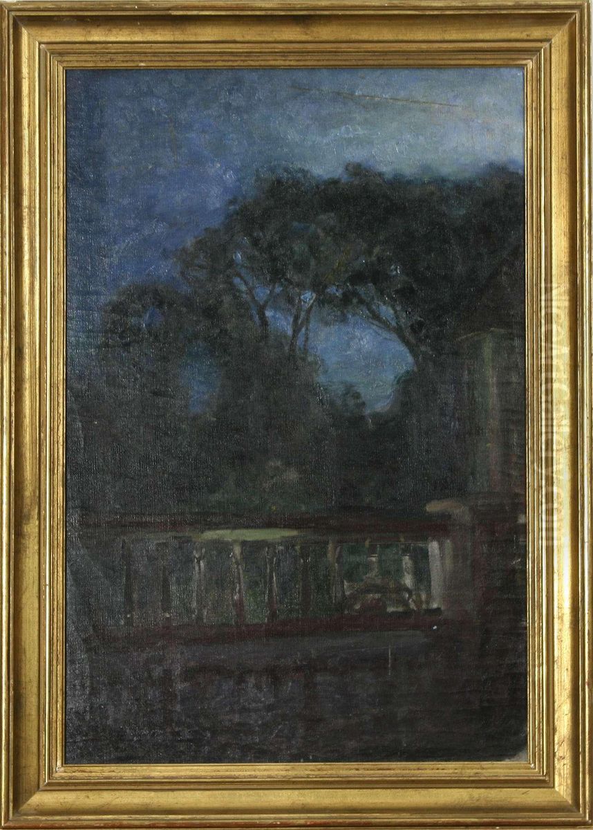 : Terass Oil Painting by Gerda Maria Ahlm