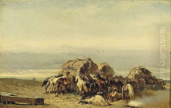 The Horse Traders Oil Painting by Alexander Ritter Von Bensa
