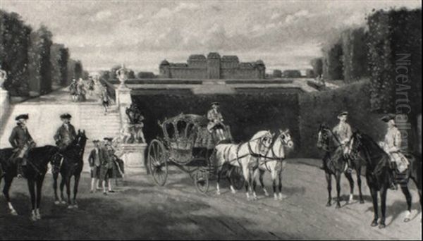 Blick Auf Das Belvedere Oil Painting by Alexander Ritter Von Bensa