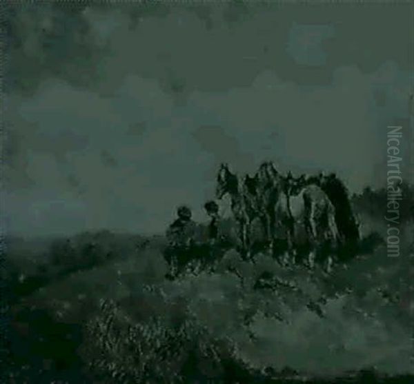 Rastende Kosaken Oil Painting by Alexander Ritter Von Bensa