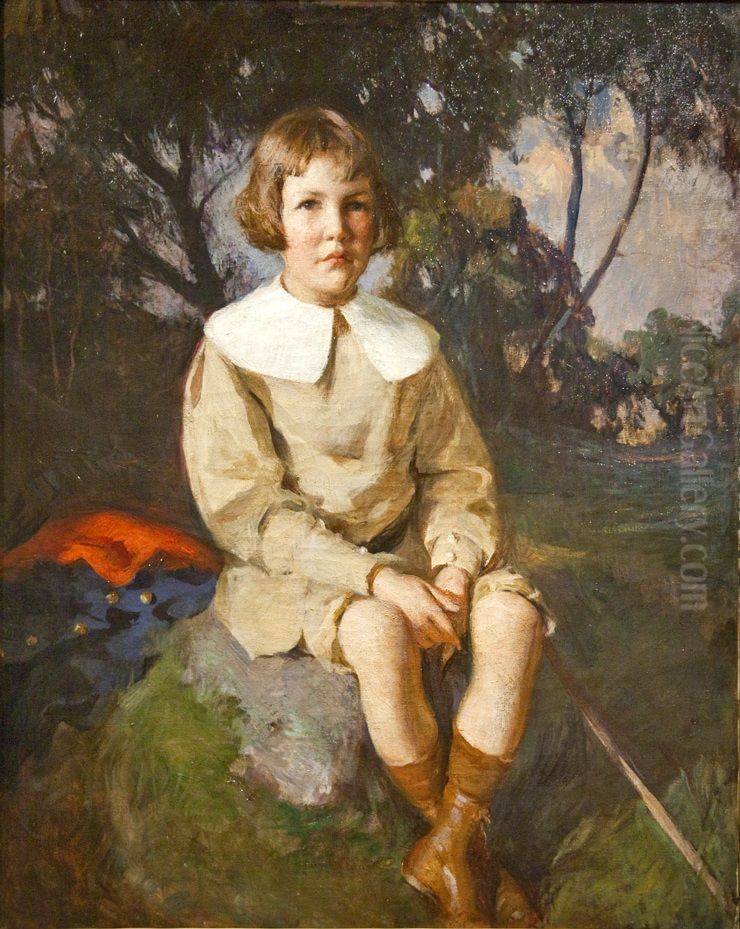 Atherton Loring Jr. Age 6 Of Boston's Duxbury, Massachusetts Oil Painting by Frank Weston Benson