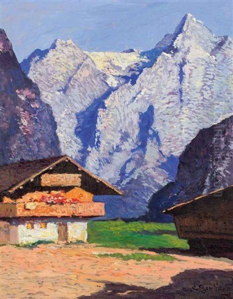 Veduta Montana Con Casolari Oil Painting by Cesare Bentivoglio