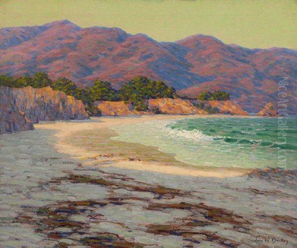Santa Barbara Shore Oil Painting by John William Bentley