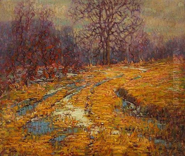 Autumn Landscape Oil Painting by John William Bentley