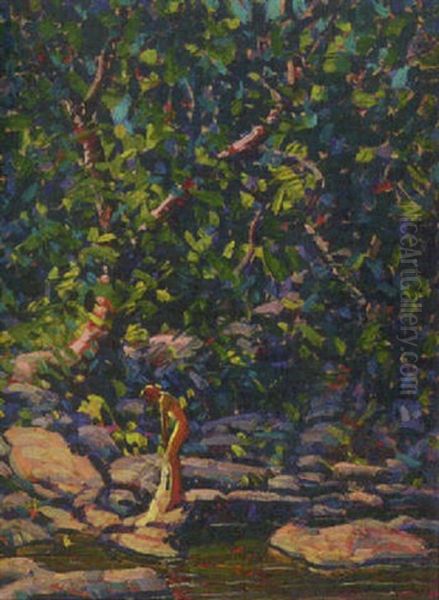 Woodland Nymph Oil Painting by John William Bentley