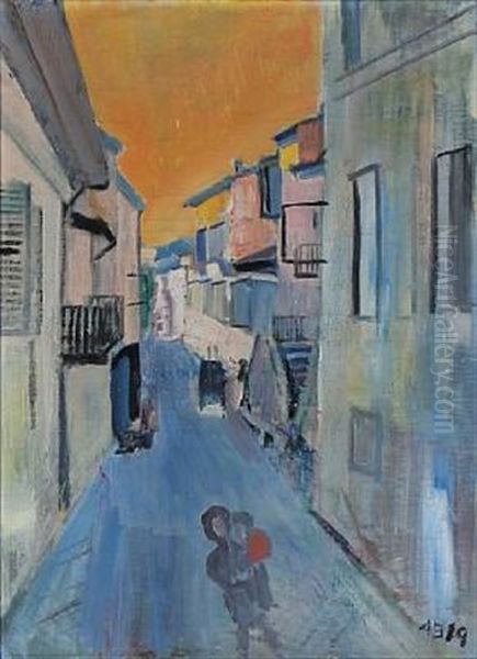 Fra Rom (from Rome) Oil Painting by Axel Bentzen