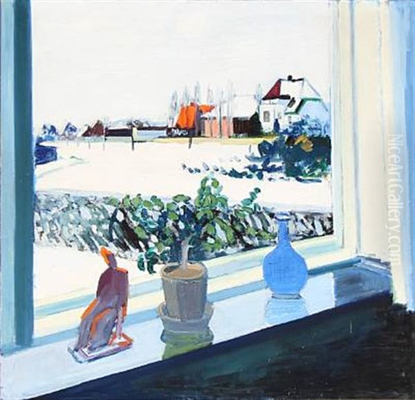 Winter View, Valby Oil Painting by Axel Bentzen