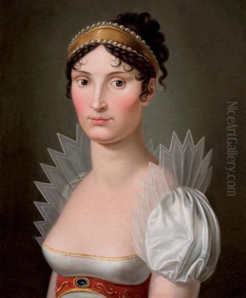 Portrait En Buste D'elisa Bonaparte Oil Painting by Pietro Benvenuti