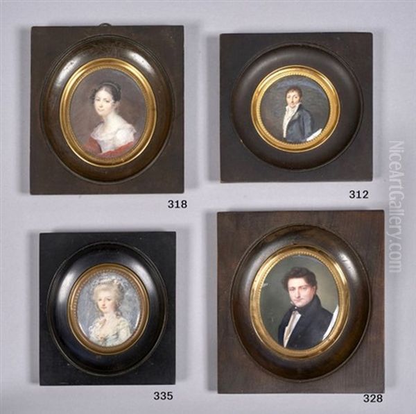 Portrait D'albertine Leroy De La Briere (1789-1868), A Mi-corps Vers La Gauche En Robe Blanche Et Chale De Cachemire Rouge Oil Painting by Armand Philippe Joseph Bera