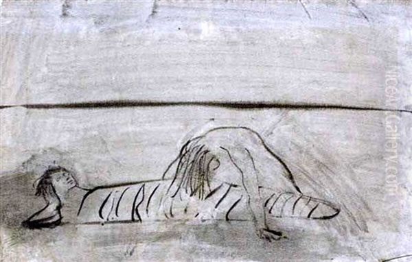 Sans Titre (pencil, Verso; Double-sided) Oil Painting by Christian Berard