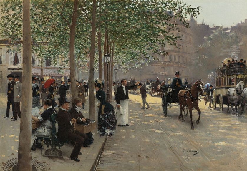 Avenue Parisienne Oil Painting by Jean Beraud