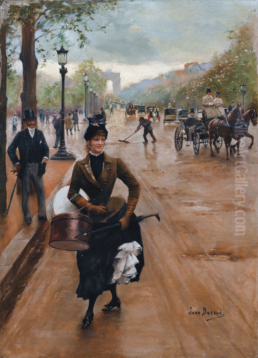 La Modiste Sur Les Champs Elysees Oil Painting by Jean Beraud