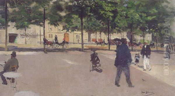 Champs Elysees, Carre Marigny Oil Painting by Jean Beraud