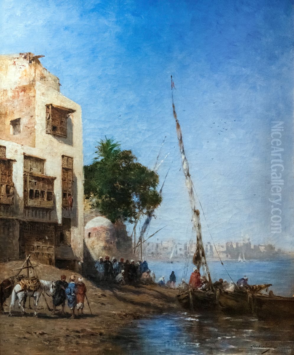 Attente A L'embarquement Oil Painting by Narcisse Berchere