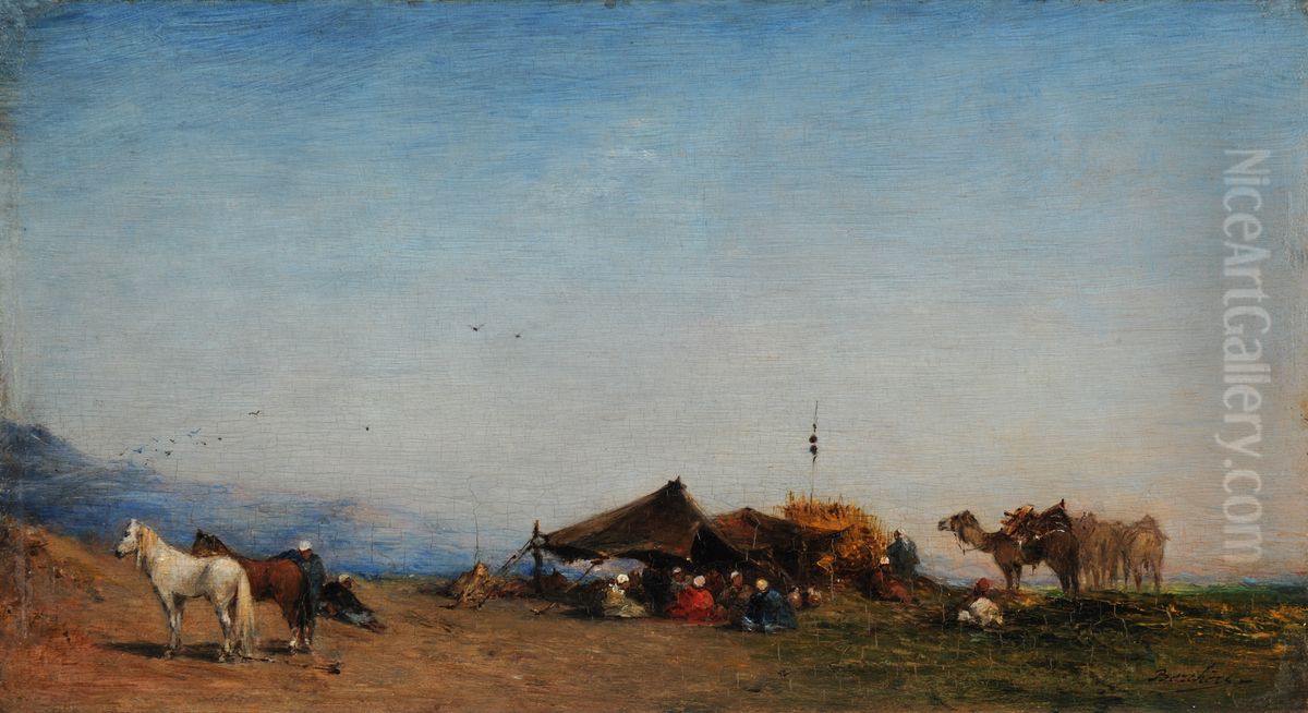 Campement Arabe Oil Painting by Narcisse Berchere