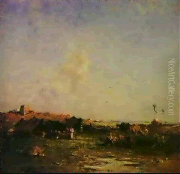 Campement Au Delta, Basse-egypte Oil Painting by Narcisse Berchere