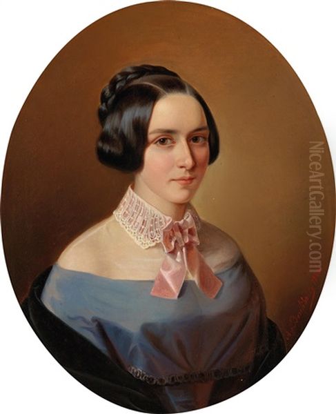 Portrait Of Baroness Amalie Von Buck Oil Painting by Alexandra van Berckholtz