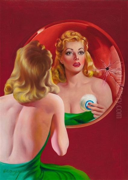 Dodging A Bullet, Pulp Cover Oil Painting by Earle Kulp Bergey
