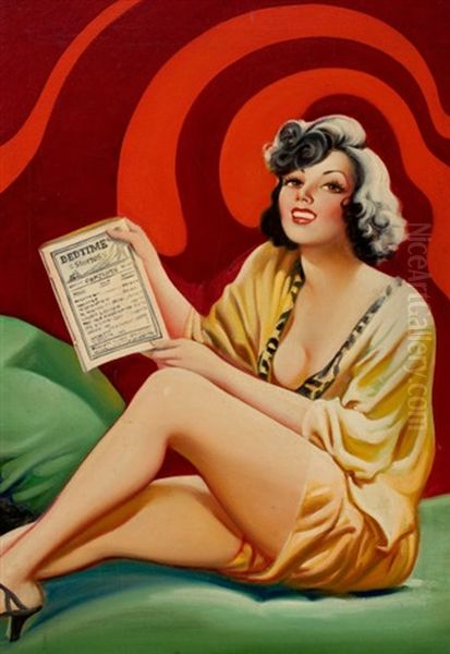 Romance Preferred, Bedtime Stories Pulp Cover Oil Painting by Earle Kulp Bergey