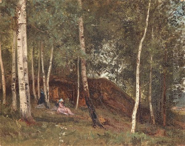Women By The Woods Oil Painting by Richard Bergh