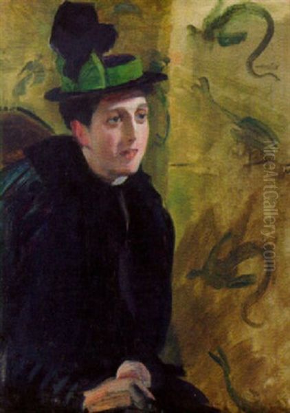 Portratt Av Froken Betty Hirsch Oil Painting by Richard Bergh