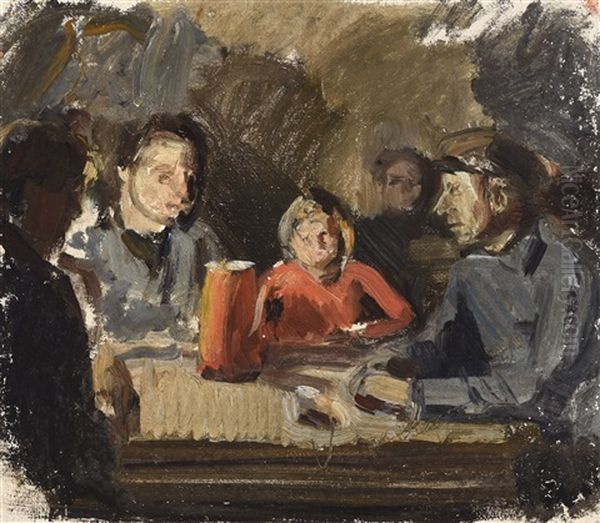 Le Menage Oil Painting by Frits Van Den Berghe