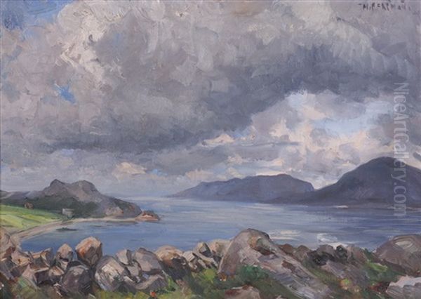 Kystlandskap Oil Painting by Max Bergmann