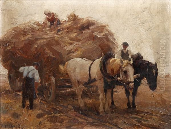 The Hay Cart Oil Painting by Max Bergmann