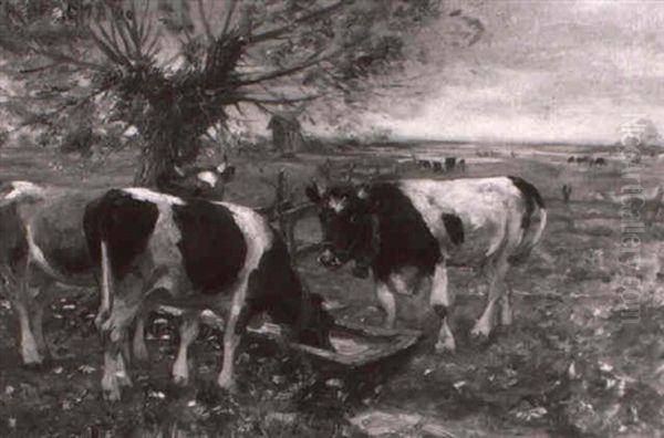 Auf Der Weide Oil Painting by Max Bergmann