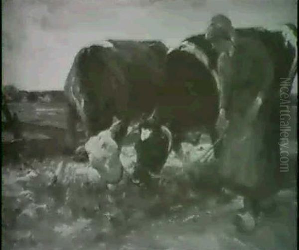 Landliche Szene Oil Painting by Max Bergmann