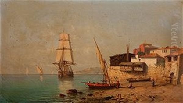 Bord De Mer Oil Painting by Tony-Francois de Bergue