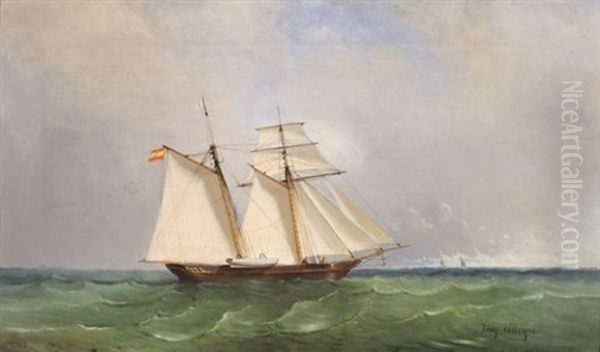 Vaisseau Espagnol Oil Painting by Tony-Francois de Bergue