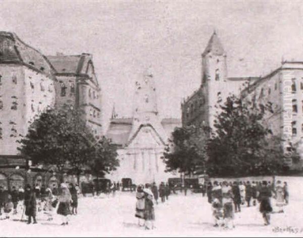 Sonntagsspaziergang Oil Painting by Antal Berkes