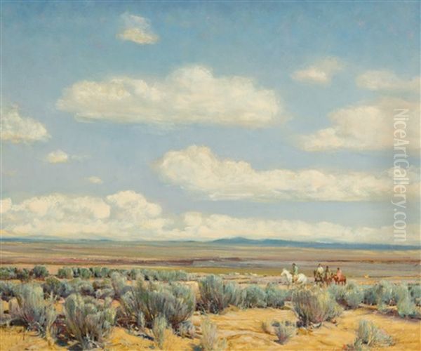Taos Country Oil Painting by Oscar Edmund Berninghaus