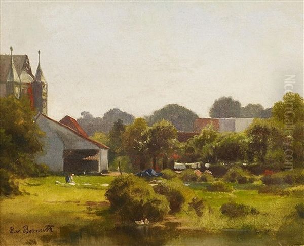 Sommertag Hinterm Dorf Oil Painting by Ernst Von Bernuth